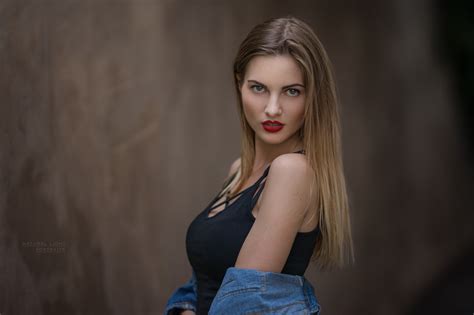 Portrait Depth Of Field Women Blue Eyes Blonde Anastasia Frolova