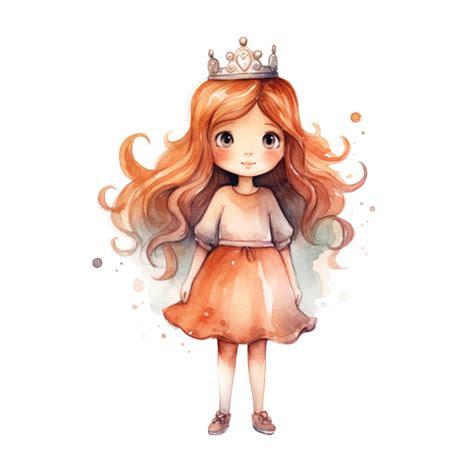 Premium AI Image | There is a watercolor drawing of a little girl ...