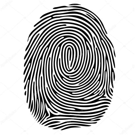 Vector Black Isolated Fingerprint On White Background Stock Vector By