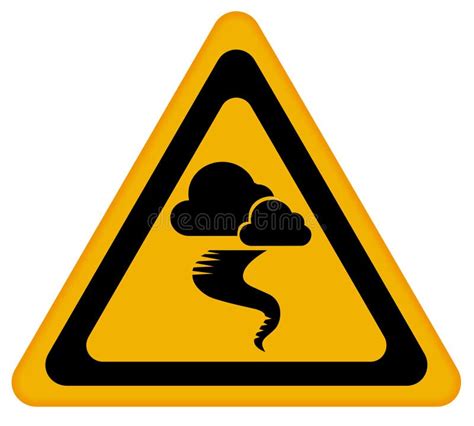 Tornado warning sign stock illustration. Illustration of caution - 15817655