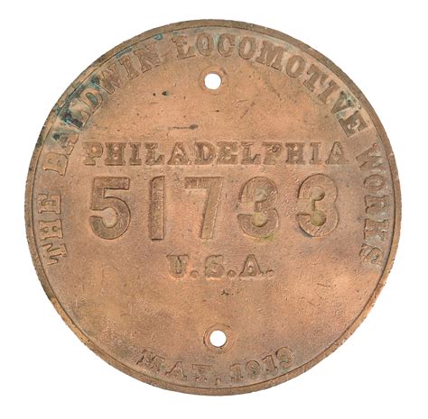 Lot Detail Steam Locomotive Builder S Plate