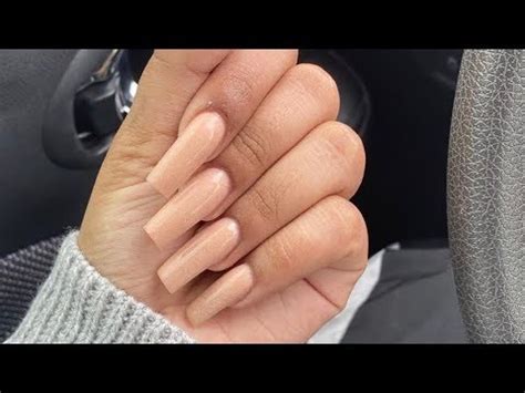 Tapered Square Nude Acylic Nails YouTube