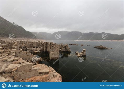 The Ruins Of Vilarinho Da Furna During The Dry Season When The Former