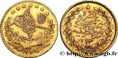 TURQUIE 25 Kurush en or Sultan Abdülhamid II AH 1293 an 7 1882