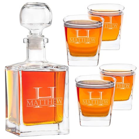 Personalized Decanter And Glasses Set Custom Liquor Decanter