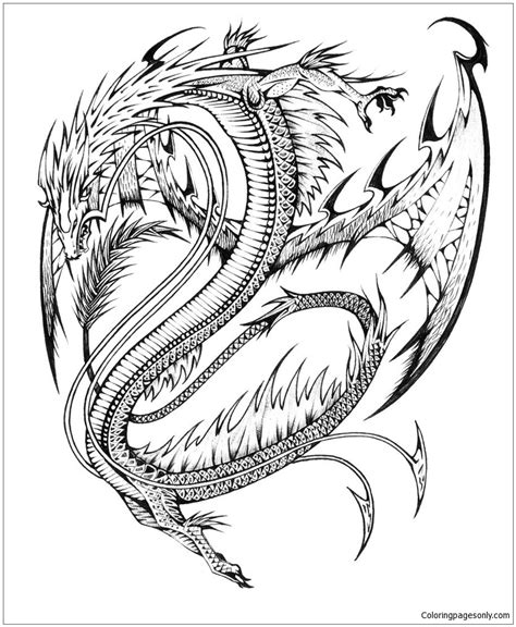 Awesome Realistic Dragon Coloring Pages Coloring Pages