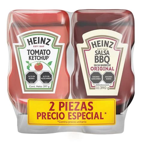 Cátsup y BBQ Heinz 2 pack 397 g y 390 g c u Walmart