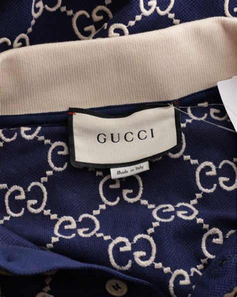 Camisa Gucci Original Polo Bordado Gg Azul Masculina