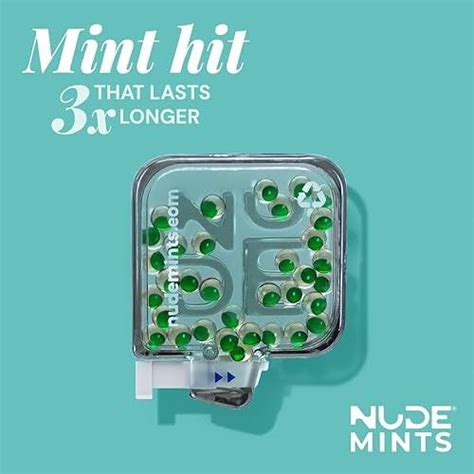 NUDE MINTS Dual Action Liquid Capsules Mouth Watering Mint Lasts 3X Longer 3X Stronger
