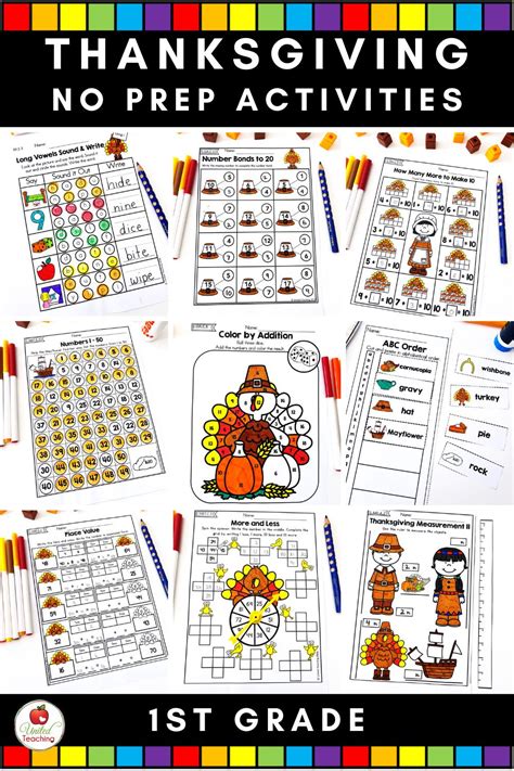 Fun Thanksgiving Worksheets And Activities For 1st Grade United