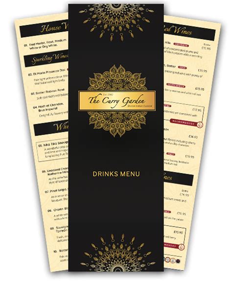 Menus The Curry Garden