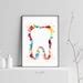 Teeth Art Watercolor Print Tooth Abstract Anatomical Art Etsy