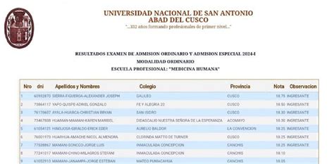 Unsaac Admision Resultados Examen Unsaac 2024 En Vivo Lista De Ingresantes De Primeros