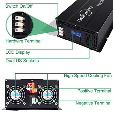 Aeliussine 3000w Inverter Pure Sine Wave Power Inverter 12v Dc To Ac