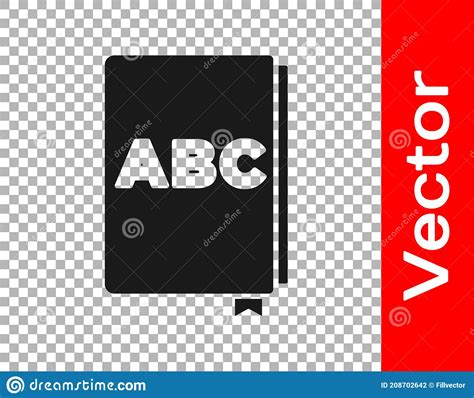 Black Abc Book Icon Isolated On Transparent Background Dictionary Book