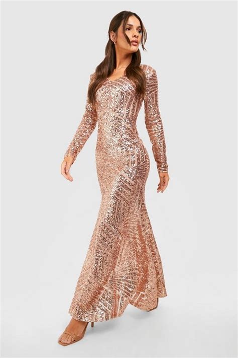 Boutique Mia Sequin And Mesh Maxi Dress Boohoo