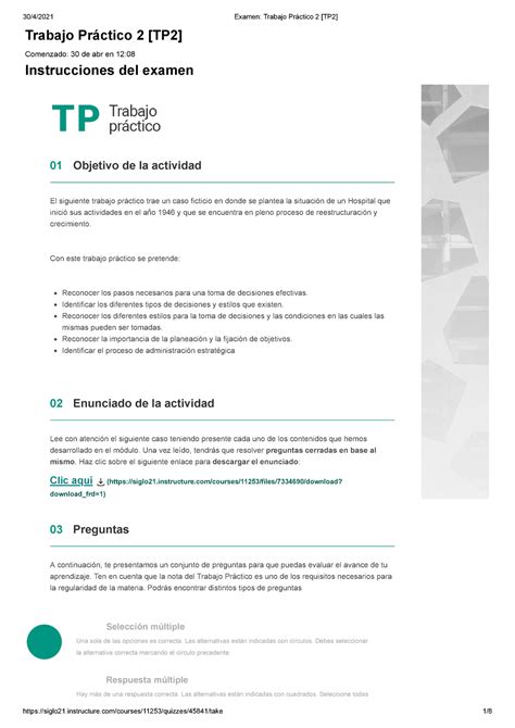 Examen Trabajo Práctico 2 Adm TP2 Trabajo Práctico 2 TP2