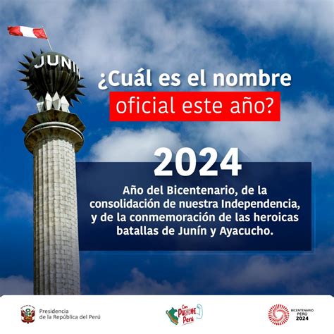 Nombre oficial del 2024 en Perú cuál es la denominación de este año