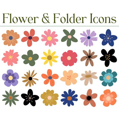 100 Flower Icons, Folder Icons, Desktop Icons, Mac, Windows, PC, App ...