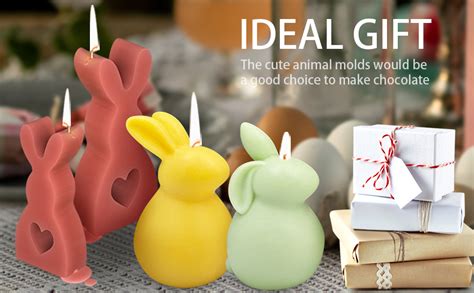 Amazon FRJINIE Easter Rabbit Candle Molds Silicone Cute Soap Mold