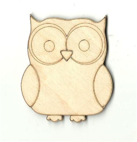 Owl Laser Cut Out Unfinished Wood Shape Craft Supply Brd Etsy