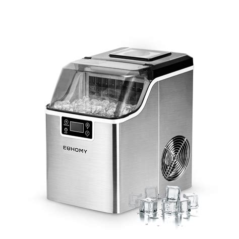 EUHOMY Ice Cube Maker Machine Countertop 2 Ways To Add Water 45Lbs