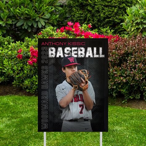 Printed Sports Yard Sign | Senior Night Poster | Baseball | Iron Smoke