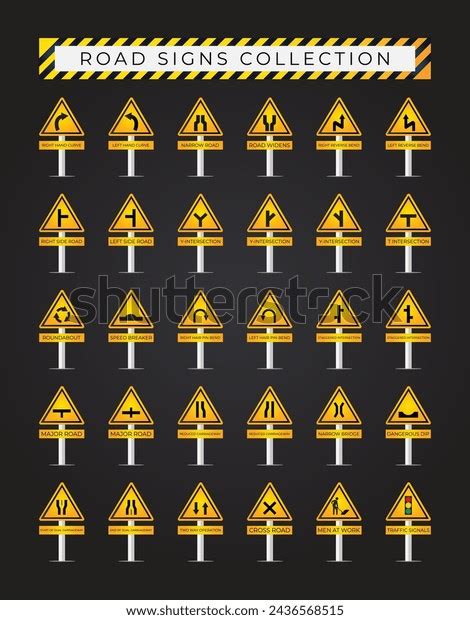 Road Traffic Signs Collection Stock Vector (Royalty Free) 2436568515 ...