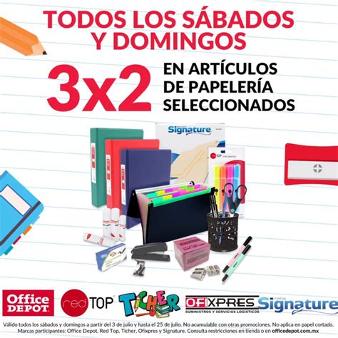 Promoción Office Depot Regreso a Clases 3x2 en artículos de papelería