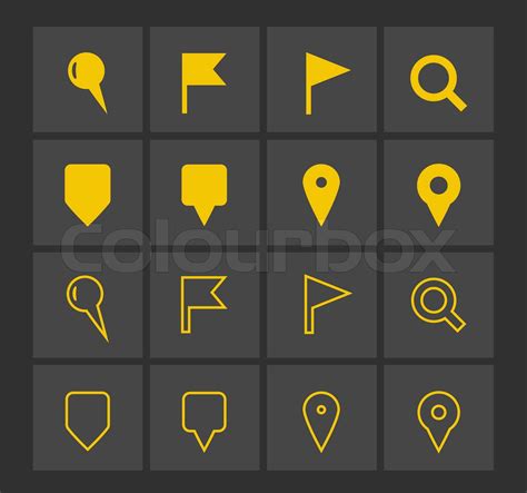 Gps And Navigation Icons Stock Vector Colourbox