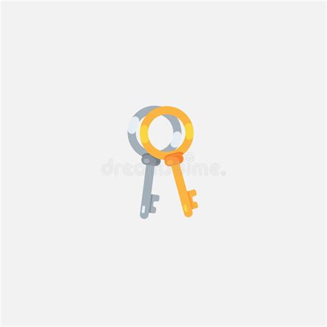 Flat Design Keys Icon Keys Vector Illustration Game Item Stock Vector