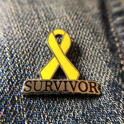 Yellow Survivor Awareness Ribbon Enamel Pins Endometriosis Etsy