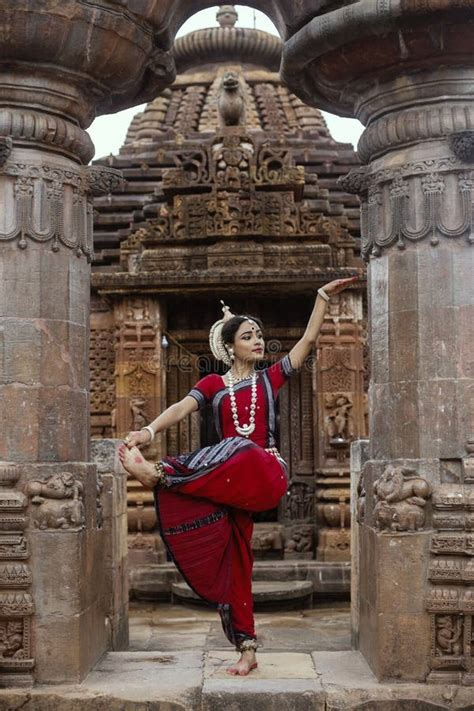 Beautiful Indian Odissi Dancer In The Posture Of Indian Dance Indian