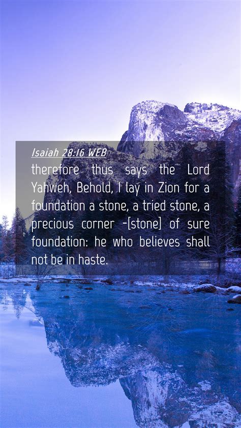 Isaiah 28:16 WEB Mobile Phone Wallpaper - therefore thus says the Lord ...