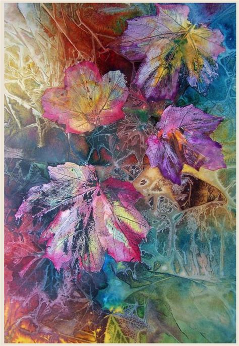 Falling Leaves Abstract Flower Painting