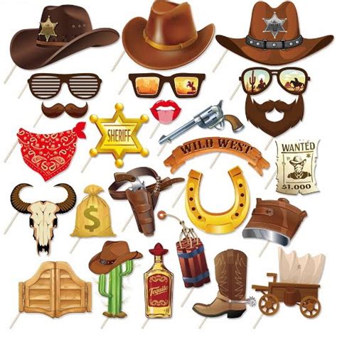 Pcs Cowboy Photo Booth Props Party My Malaysia Online Party Pack Shop