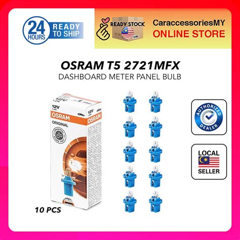 Osram 2721MFX T5 แผงแดชบอร์ดซ็อกเก็ตมิเตอร์ สีฟ้า PCB หลอดไฟรถยนต์ 12V ...