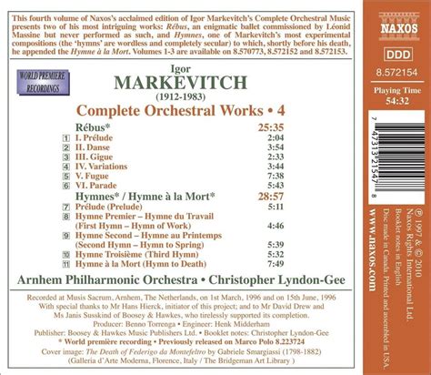 Arnhem Philharmonic Orchestra Christopher Lyndon Gee Markevitch