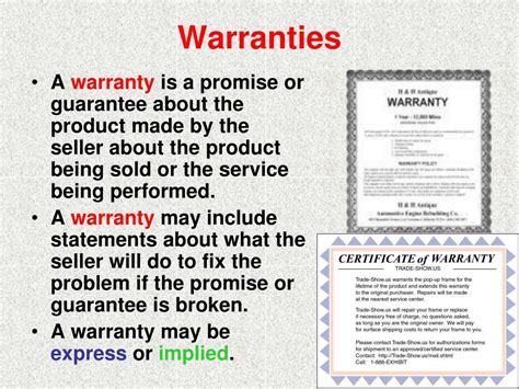 Ppt Contracts And Warranties Powerpoint Presentation Free Download