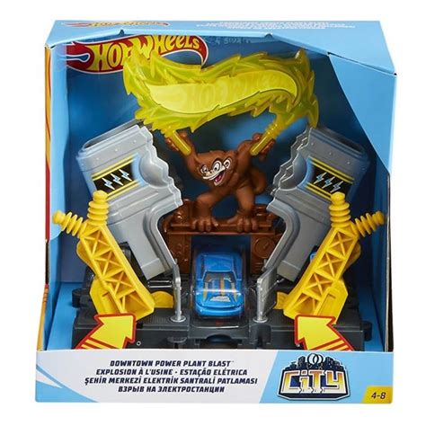 Hot Wheels Ehir Otopark Oyun Setleri Fhr Elektirik Santrali Patlamas