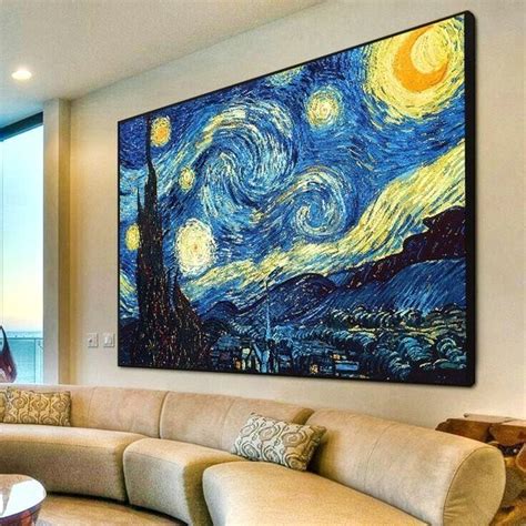 Quadro Decorativo X Cm Grande Luxo Hd Pintura A Noite Estrelada Van