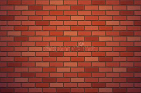 A Red Color Realistic Brick Wall Background Stock Vector - Illustration ...