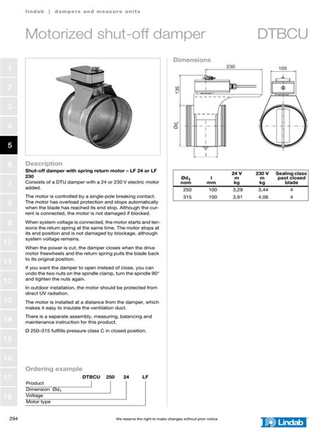 Motorized Shut Off Damper Dtbcu Dtbcu