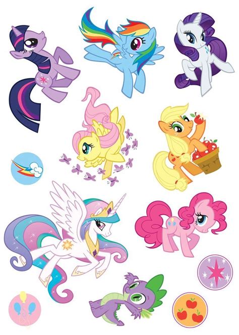 many different types of pony stickers on a white background