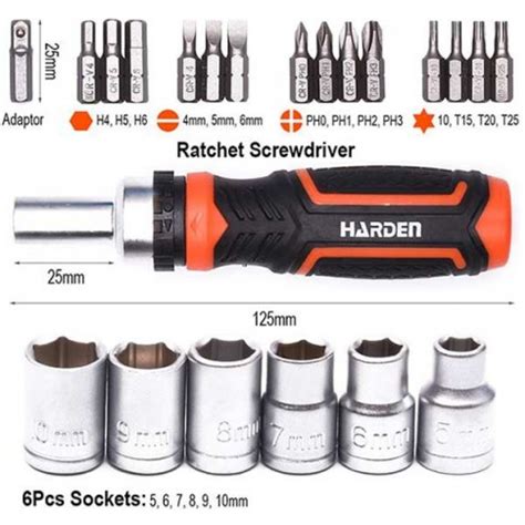 Kit tournevis et douilles à cliquet 31 pièces HARDEN disponible en Tunisie