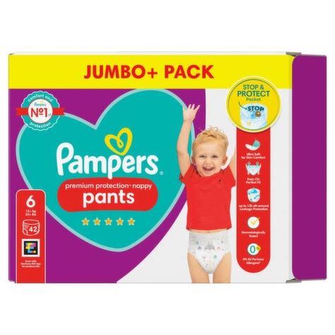 Pampers Premium Protection Nappy Pants Size 6 Nappies 42 Piece