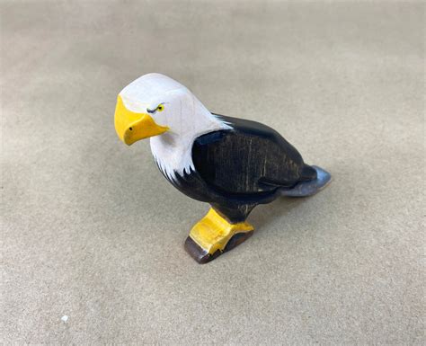 Wooden Bald Eagle Figurine-Eagle Toy-Eagle Bird Toy-Bird | Etsy