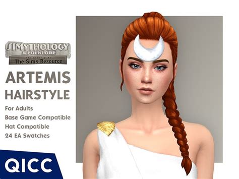 The Sims Resource SIMythology Folklore Artemis Hair Set Hair