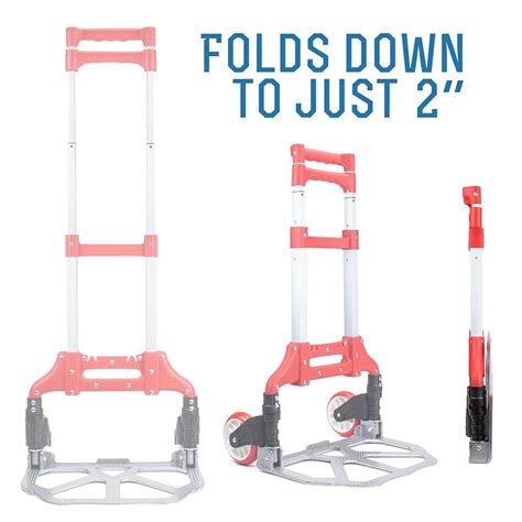 Aluminum Folding Hand Truck, Red | HFHC-001