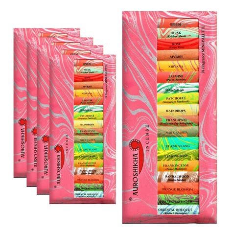 Auroshikha 18 Fragrance Each Of 3 Mini Incense Sticks Total 54